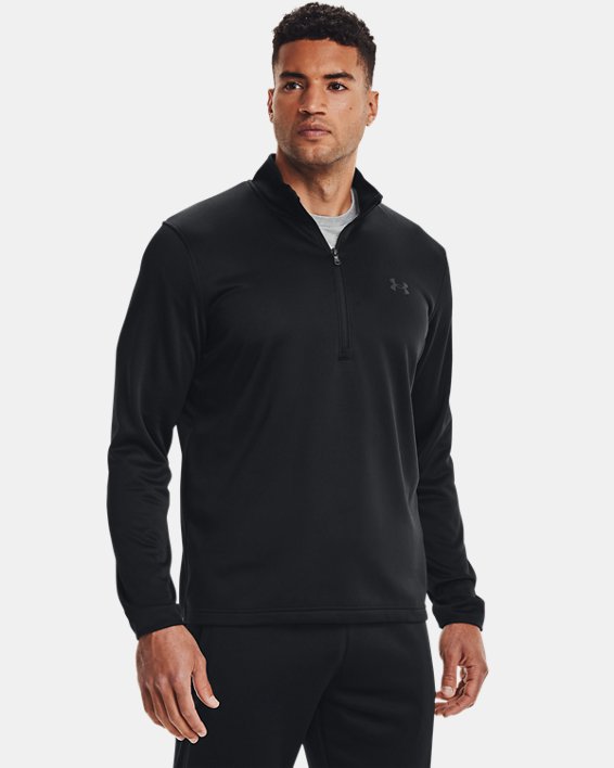 Men's Armour Fleece® ½ Zip, Black, pdpMainDesktop image number 0